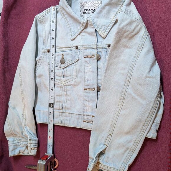 Costa Blanca Acid-Wash, Distressed, Crop Jean Jacket - Picture 6 of 8